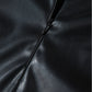 Black PU Leather Side Slits Slim Fit High Waist Mini Skirt