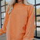 Orange Ribbed Corded Oversized Sweatshirt