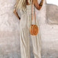 Tie Dye Print Square Neck Thick Strap Shirred Wide Leg Jumpsuit Casual Overalls with Pockets