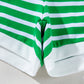 Dark Green Striped Cap Sleeve Tee and Shorts Set