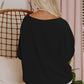 Black Smocked Wrist Shift Top