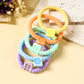 Pink 5Pcs Smile Face Tab Braided Hair Tie Set