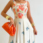 Floral Print Spaghetti Strap Square Neck Shirred Maxi Dress Casual Flowy A Line Vacation Dress