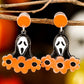 Orange Flower Ghost Halloween Acrylic Earrings