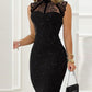 Glitter Contrast Lace Party Dress