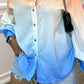 Ombre Button Front Basic Shirt