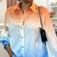 Ombre Button Front Basic Shirt