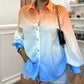 Ombre Button Front Basic Shirt