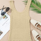 Apricot Textured U Neck Slim Fit Sweater Vest