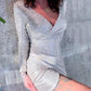 Allover Sequin Deep V Neck Ruched Bodycon Elasticity Mini Dress Party Dress
