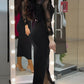 High Neck Long Sleeve Lace Pattern Mesh Patchwork Chic Zipper Mid Calf Dress