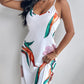 Plants Print Spaghetti Strap Maxi Dress