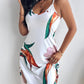 Plants Print Spaghetti Strap Maxi Dress