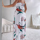 Plants Print Spaghetti Strap Maxi Dress