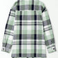 Green Plaid Button Up Patch Pocket Shirt
