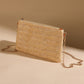 Oatmeal Straw Woven Zipper Chain Shoulder Bag