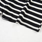 Black White Striped Short Sleeve Top and Shorts Set