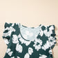 Floral Print Ruffle Sleeve Empire Waist Mini Dress