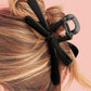 Black Frosted Bow Knot Plastic Hair Clip