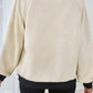 Jet Stream Color Block Edge Raglan Sleeve Crew Neck Textured Top