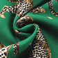 Green Cheetah Print Short Sleeve Shirt and Pants Pajama Set