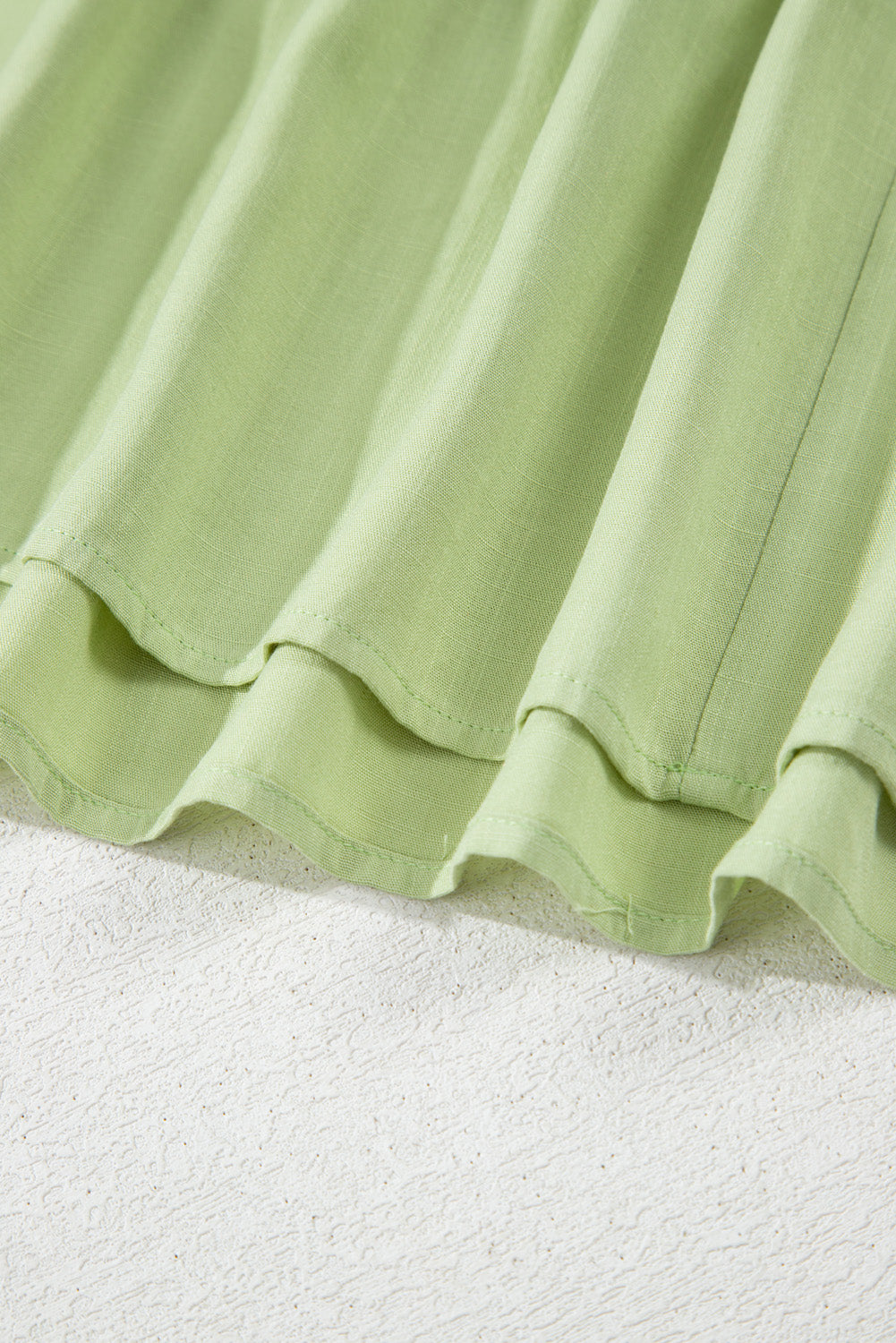 Laurel Green Floral Crochet Short Sleeve Notch V Neck Tiered Plus Size Mini Dress