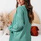 Canton  Solid Textured Open Front Cardigan with Pocket