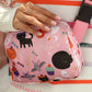Light Pink Halloween Car Bat Pumpkin Print Square Crossbody Bag