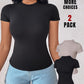 2 Pack Short Sleeve Skinny Top Slim Fit T Shirt