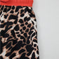 Brown Animal Print Color Contrast Edge Loose Fit Pants Set