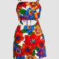 Floral Print Bowknot Decor Spaghetti Strap Skort Romper Casual Hollow out Slim Fit Jumpsuit