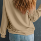 Apricot Bow Pattern Drop Shoulder Plus Size Sweatshirt