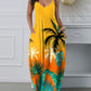 Ombre Tropical Print Spaghetti Strap Casual Dress