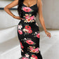 Lace Trim Spaghetti Strap Floral Print Dress