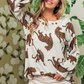 White Lively Tiger Print Casual Sweatshirt