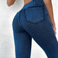 Pocket Design Denim Flared Sports Leggings