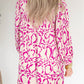 Pink Leopard Print Loose Fit Babydoll Mini Dress