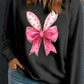 Black Easter Day Bow Graphic Plus Size Sweatshirt