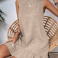 Smoke Gray Knot Scoop Back Ruffle Hem Sleeveless Mini Dress
