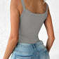 U Neck Sleeveless Ribbed Bodysuit