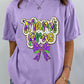 Wisteria mardi gras Bow Printed Crewneck Holiday T Shirt