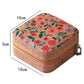 Camel Retro Floral Print Portable Square Jewelry Box