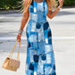 Baroque Scarf Print Sleeveless Maxi Dress