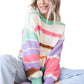Multicolor Striped Colorblock Drop Shoulder Sweater