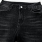 Carbon Grey Mineral Wash Raw Hem High Waist Flared Jeans