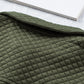 Green Retro Quilted Flap Pocket Button Shacket