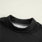Black Mock Neck Thermal Lined Long Sleeve Tee