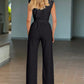 Sleeveless Wide Leg Jumpsuit High Waist Belted Elegant One Piece Outfit