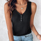 V Neck Sleeveless Ribbed Tank Top