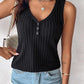 V Neck Sleeveless Ribbed Tank Top